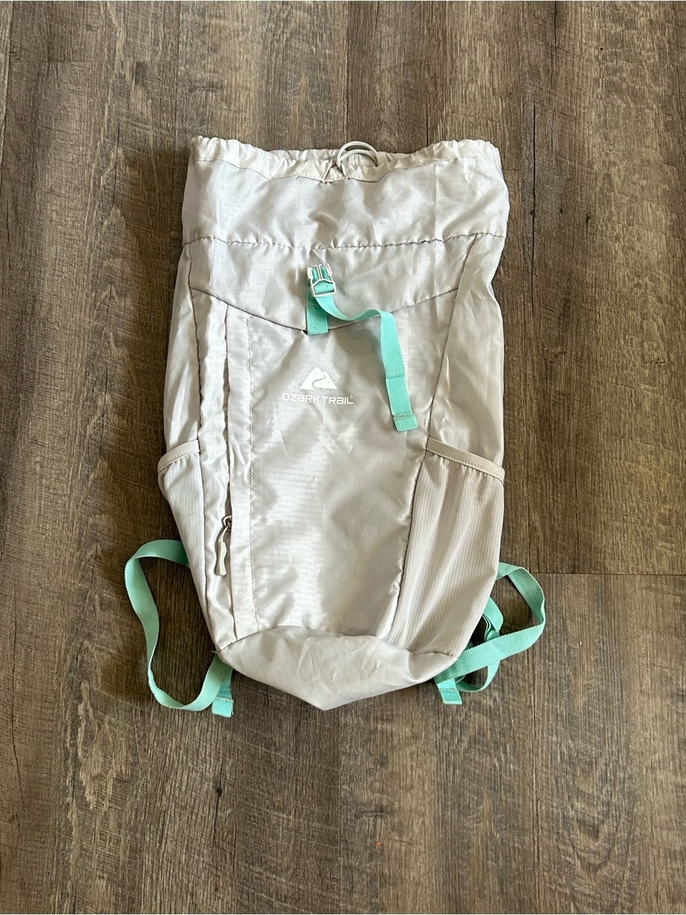 Ozark Trail Beige Backpack with Mint Straps